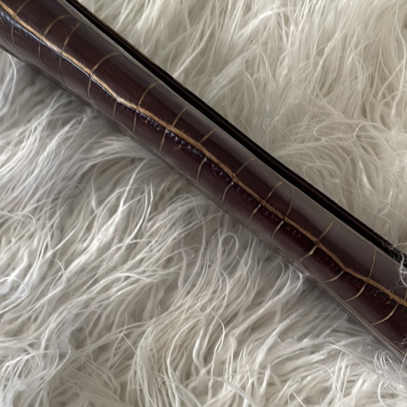 Abas Brown/Gold Alligator Leather Cylinder Clutch